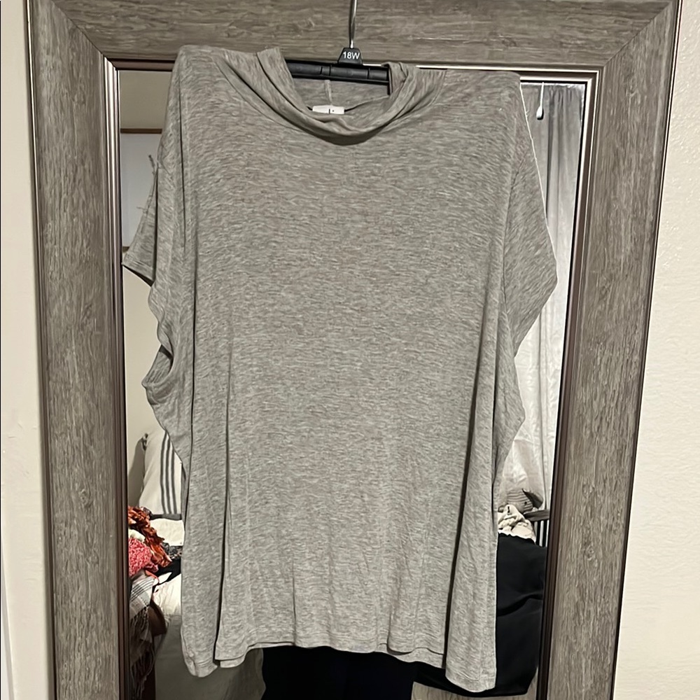 CAbi Gray Sleeveless Boxy T-Shirt